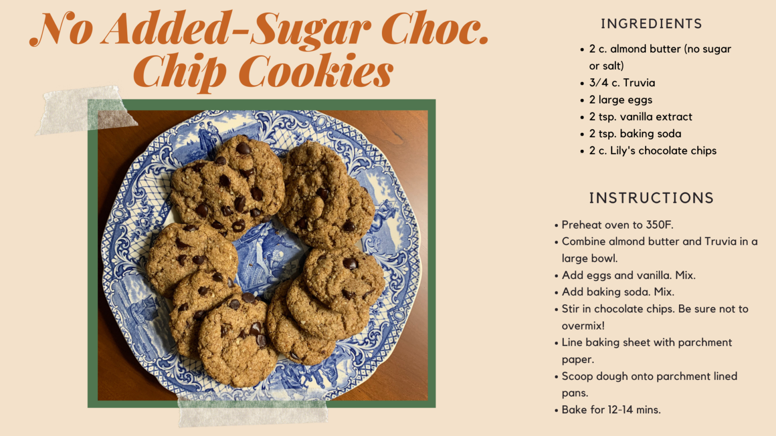 No-added-sugar Chocolate Chip Cookies - Dirt to Dinner